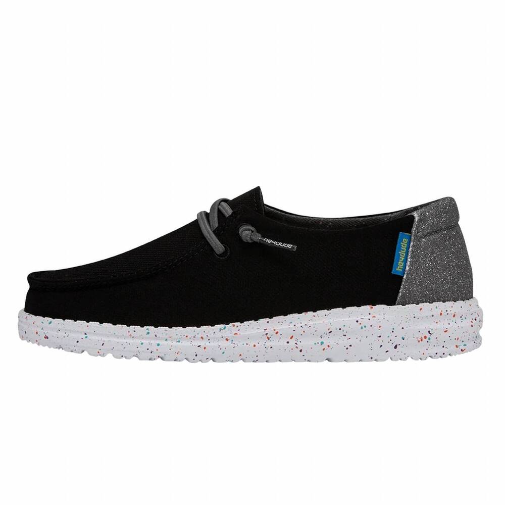 NEW HEY DUDE youth wendy loafers in disco black